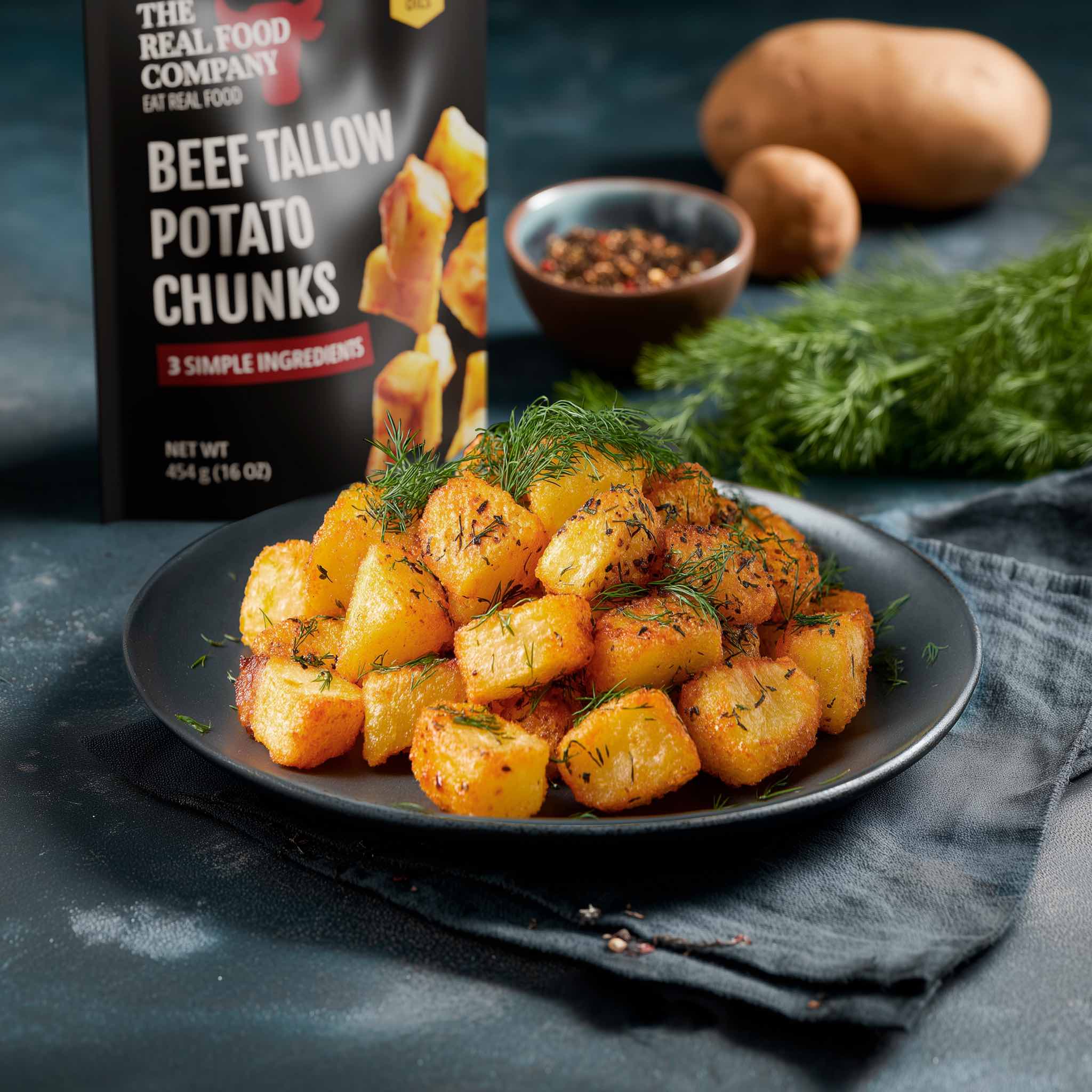 Beef Tallow Potato Chunks